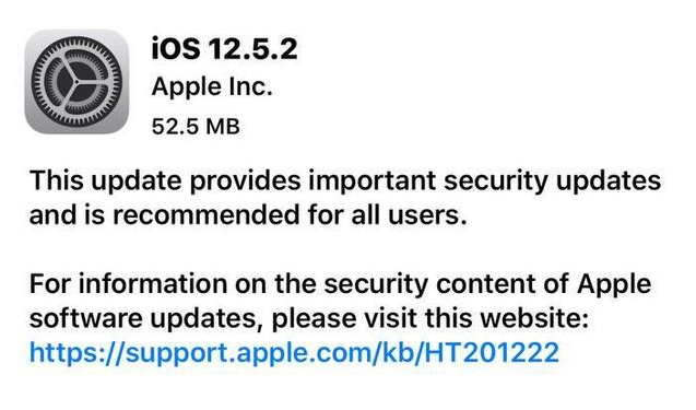 新华苹果手机维修分享iOS12.5.2发布，建议所有老苹果用户安装 